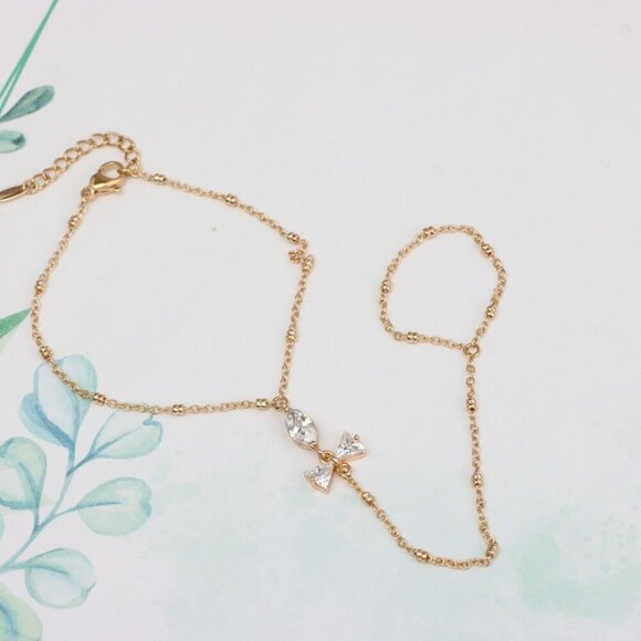 Elegant Rose Gold Bracelet with Bow Charm and Adjustable Chain, XPBL0605 - Picture 3 of 12